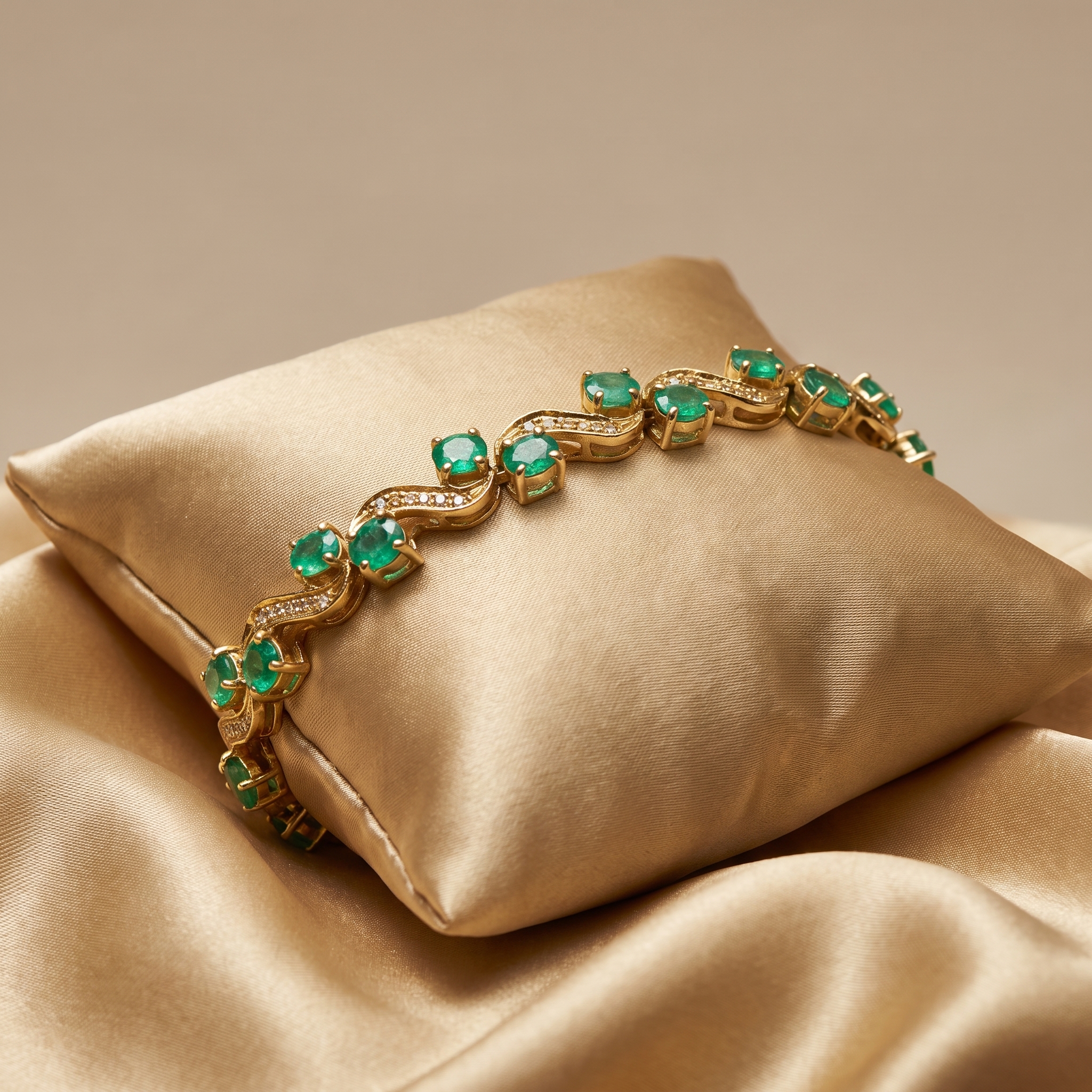 bracciale oro e verde