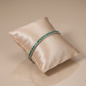 Bracciale Tennis in Oro Giallo con Smeraldi e Diamanti